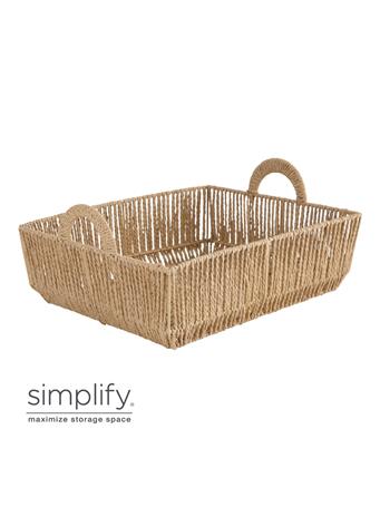 KENNEDY INTERNATIONAL - Vertical Weave Shelf Storage Basket with Round Handles NO COLOR