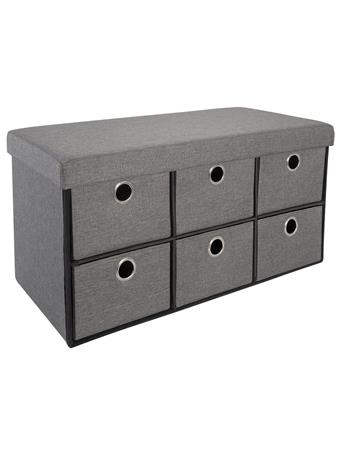 KENNEDY INTERNATIONAL - Folding Storage Bench With 6 Drawers & 6 Round Silver Grommets NO COLOR