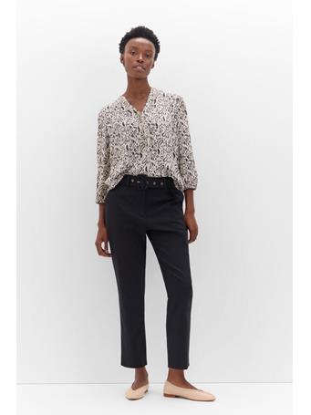 CORTEFIEL - Belted Dress Pants BLACK
