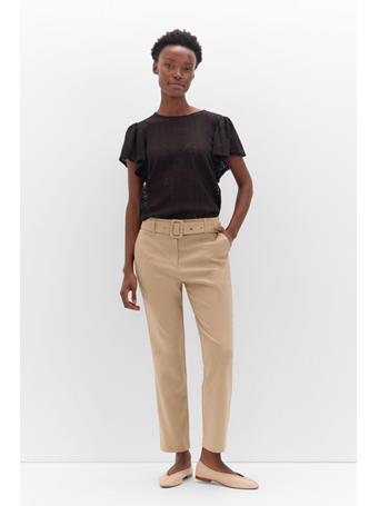 CORTEFIEL - Belted Dress Pants BEIGE