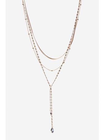 CORTEFIEL - Triple Stone Chain Pendant GOLD/MUSTARD