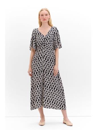 CORTEFIEL - Printed Dress With Gathered Detail WHITE PRINT