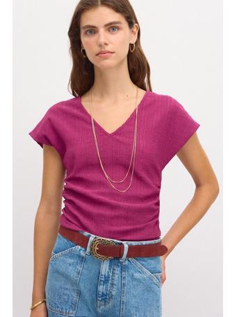HOSS INTROPIA - Sarah Textured Fitted T-Shirt PINK