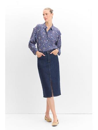 CORTEFIEL - Printed Pleat Shirt BLUE PRINT