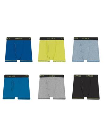 HANES - Cool Comfort Boys' Lightweight Mesh Boxer Brief Underwear - 6-Pack NO COLOR
