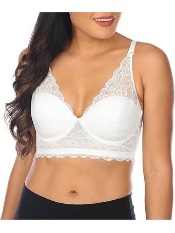 MAIDENFORM - Lightly Lined Convertible Lace Bralette WHITE BLOOM LACE