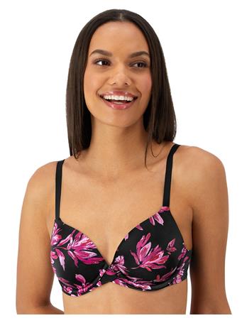 MAIDENFORM - One Fab Fit Everyday Modern Demi Underwire Bra BLACK LUXE BLOOM PRT