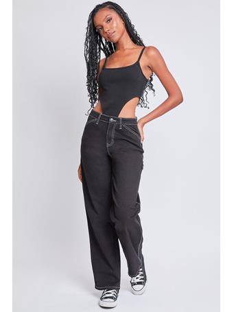 YMI JEANSWEAR - Women's High Rise Carpenter Straight Leg Pants BLACK