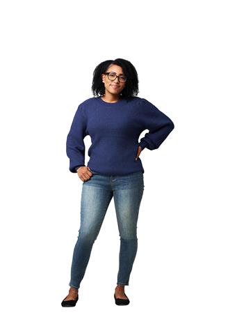 CYRUS - Yummy Ribbed Long Sleeve Half Mock Neck Pullover SEAPORT H