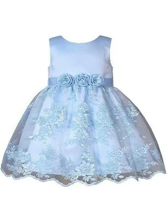 BONNIE JEAN - Girls' Mikado Sequin Dress BLUE