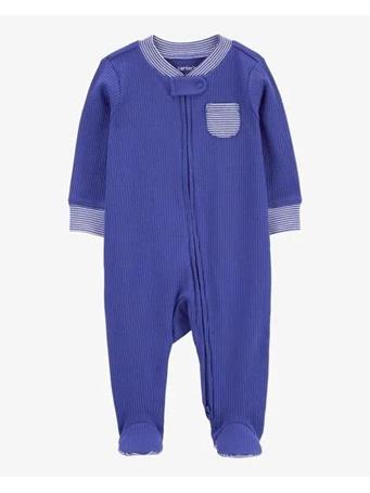 CARTER'S - Baby Striped 2-Way Zip Sleep & Play Pajamas BLUE
