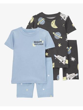 CARTER'S - Baby Space Print Snug Fit 4-Piece Pajamas BLACK