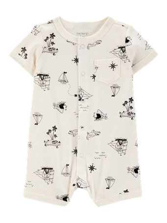 CARTER'S - Baby Pirate Snap-Up Cotton Romper IVORY