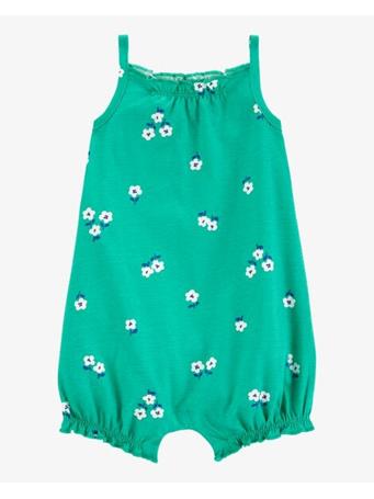 CARTER'S - Baby Floral Cotton Romper GREEN
