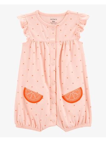 CARTER'S - Baby Cotton Short-Sleeve Romper ORANGE