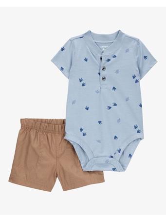 CARTER'S - Baby 2-Piece Dinosaur Footprint Bodysuit Pant Set BLUE