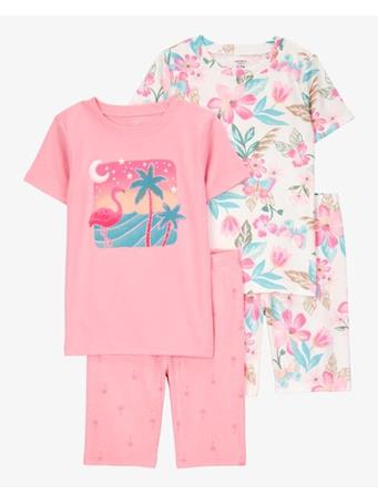 CARTER'S - Kid Flamingo Print Snug Fit Cotton 4-Piece Pajamas PINK
