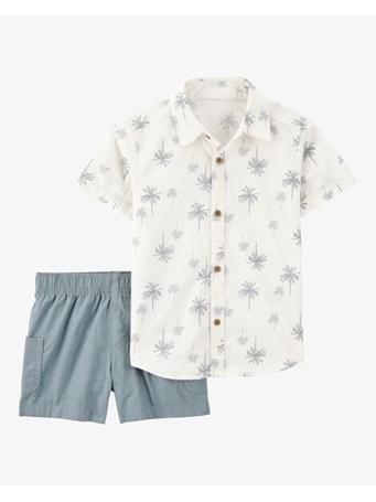 CARTER'S - Baby Palm Tree Print 2-Piece Short Set IVORY