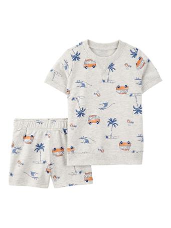 CARTER'S - Baby Beach Print 2-Piece Short Set GREY