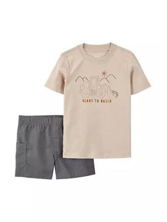 CARTER'S - Baby Boys Graphic T-Shirt and Shorts Set KHAKI