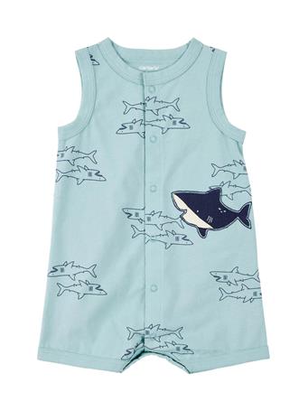 CARTER'S - Baby Boys Shark Printed Romper BLUE