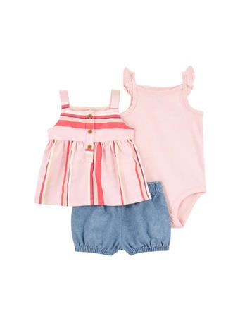 CARTER'S - Girl's 3-Piece Pink Stripe Outfit Set PINK