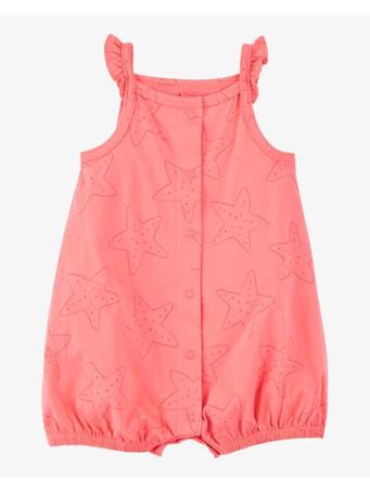 CARTER'S - Baby Starfish Snap-Up Cotton Romper CORAL