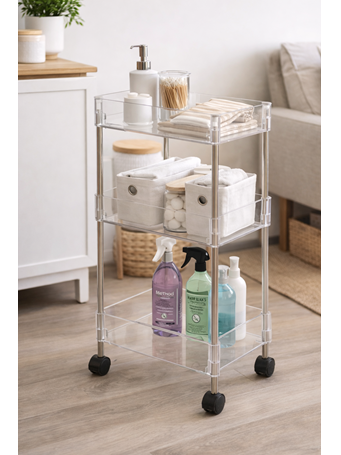 SIMPLI FURNISHED - 3 Tier Storage Cart CLEAR