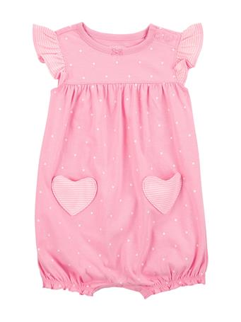 CARTER'S - Baby Heart Cotton Romper PINK