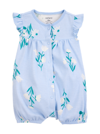 CARTER'S - Floral Flutter Romper BLUE