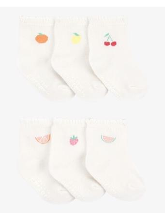 CARTER'S - Baby 6-Pack Fruit Booties WHITE