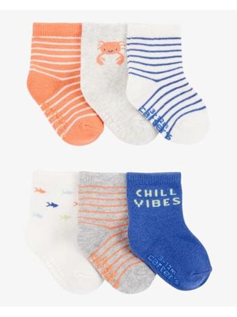 CARTER'S - Baby 6-Pack Crab Booties MULTI
