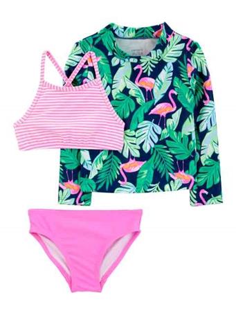 CARTER'S - 3-Piece Tropical Print Rashguard Set NAVY