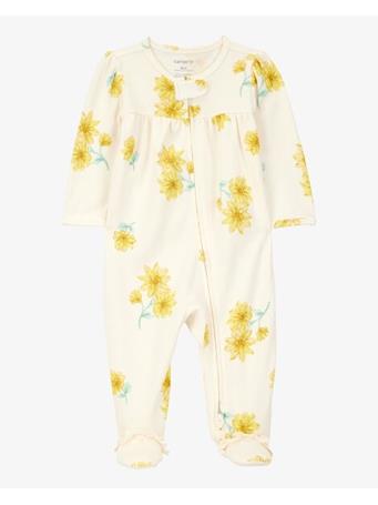 CARTER'S - Baby Floral 2-Way Zip Cotton Sleep & Play Pajamas IVORY