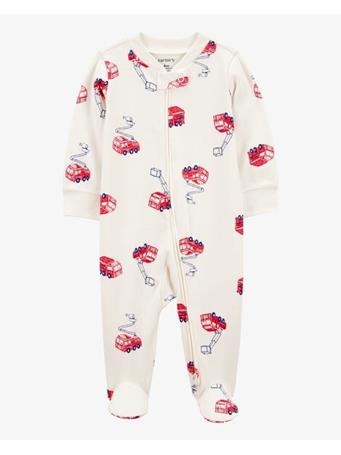 CARTER'S - Baby Fire Truck 2-Way Zip Sleep & Play Pajamas IVORY