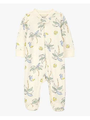 CARTER'S - Baby Palm Tree 2-Way Zip Sleep & Play Pajamas IVORY