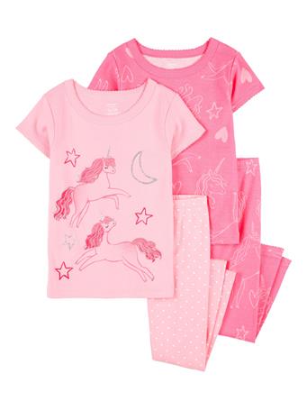 CARTER'S - Baby 4-Piece Unicorn Cotton Pajamas PINK