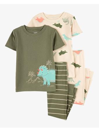 CARTER'S - Baby 4-Piece Dinosaur Cotton Pajamas GREEN