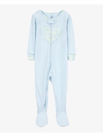 CARTER'S - Baby 1-Piece Heart Cotton Footie Pajamas BLUE