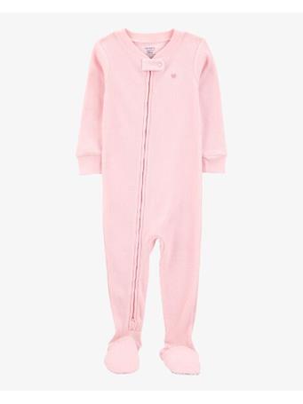 CARTER'S - Baby 1-Piece Heart Thermal Footie Pajamas PINK