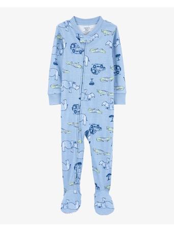 CARTER'S - Baby 1-Piece Safari Cotton Footie Pajamas BLUE