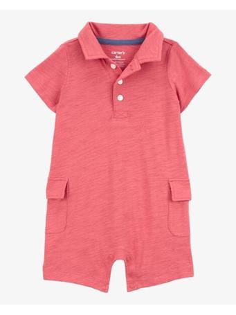 CARTER'S - Baby Polo Cotton Romper RED