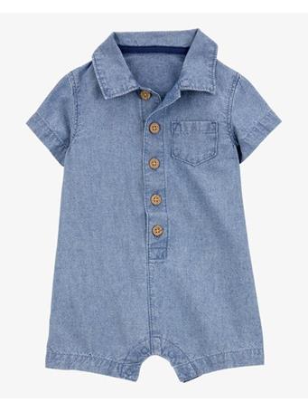 CARTER'S - Baby Chambray Polo Romper CHAMBRAY
