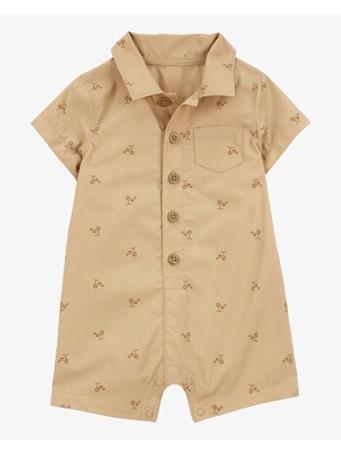 CARTER'S - Baby Button-Front Romper TAN