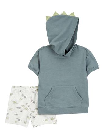 CARTER'S - Baby 2-Piece Dinosaur Hooded Outfit Set GREEN
