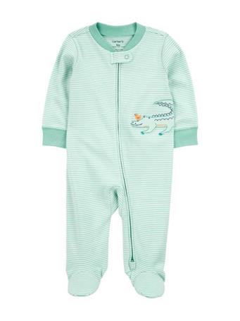 CARTER'S - Alligator 2-Way Zip Cotton Sleep & Play Pajamas GREEN