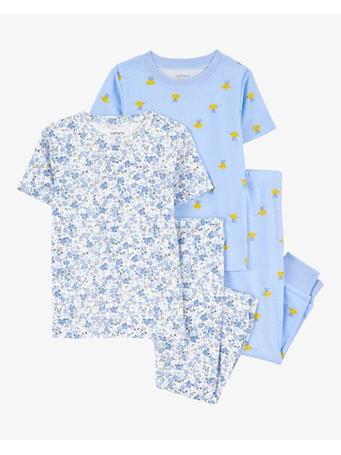 CARTER'S - Toddler 4-Piece Floral Cotton Pajamas BLUE