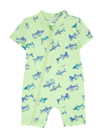 CARTER'S - 1-Piece Shark Rashguard LIGHT GREEN