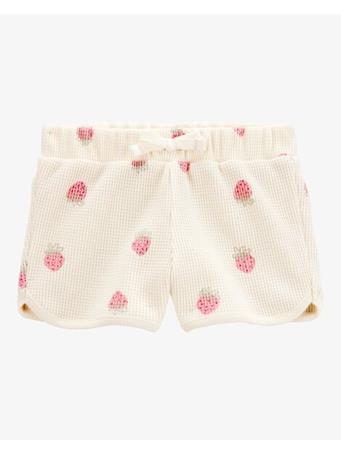 CARTER'S - Toddler Strawberry Waffle Knit Shorts IVORY