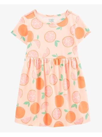 CARTER'S - Toddler Orange Print Short-Sleeve Dress ORANGE